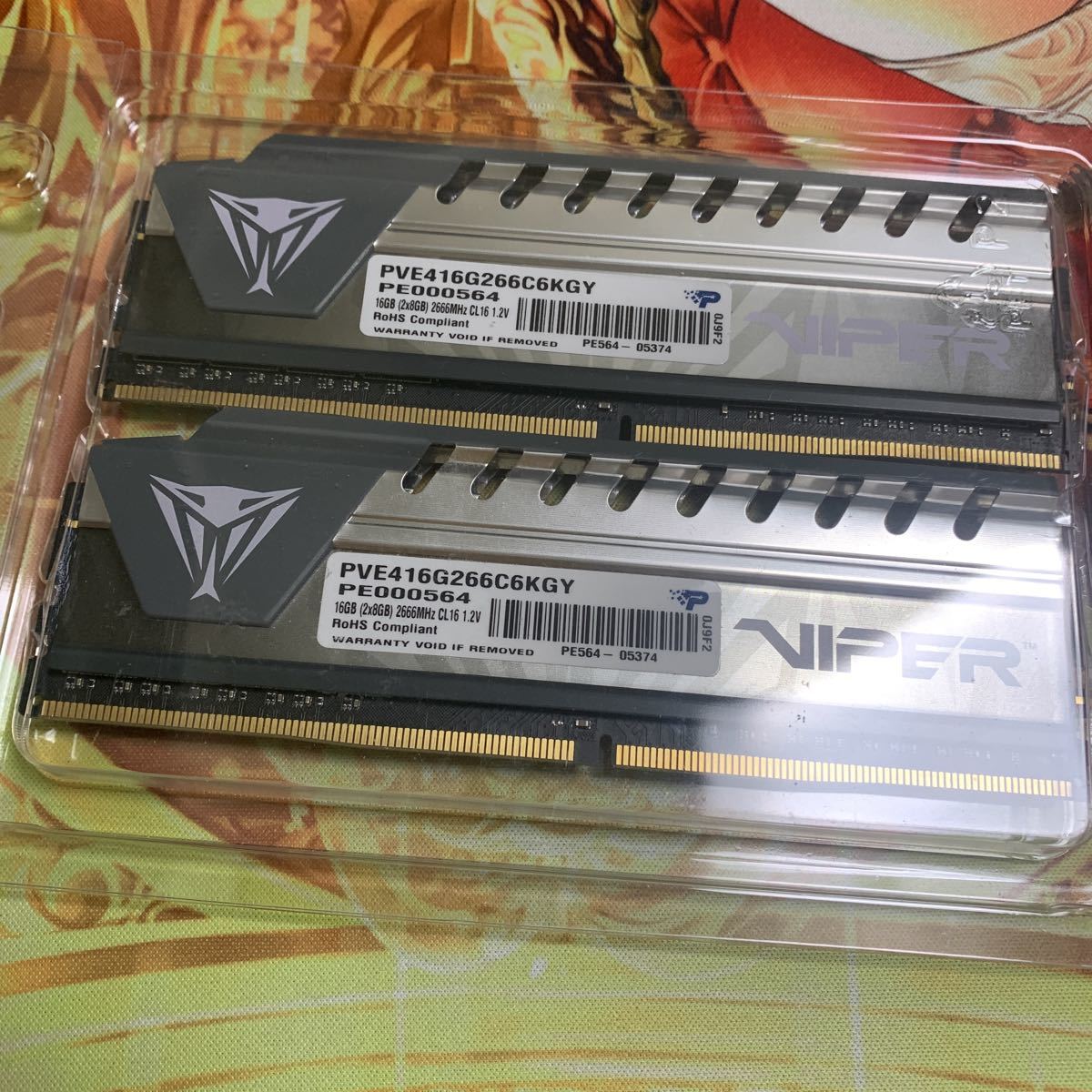 【片方ジャンク】Patriot Memory Viper Elite Series DDR4 2666MHz PC4-21300 16GBキット (2 x 8GB) デスクトップ用メモリ PVE416G266C6KGY_画像4