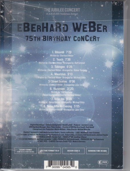 【DVD】EBERHARD WEBER / 75TH BIRTHDAY CONCERT（輸入盤DVD）_画像2