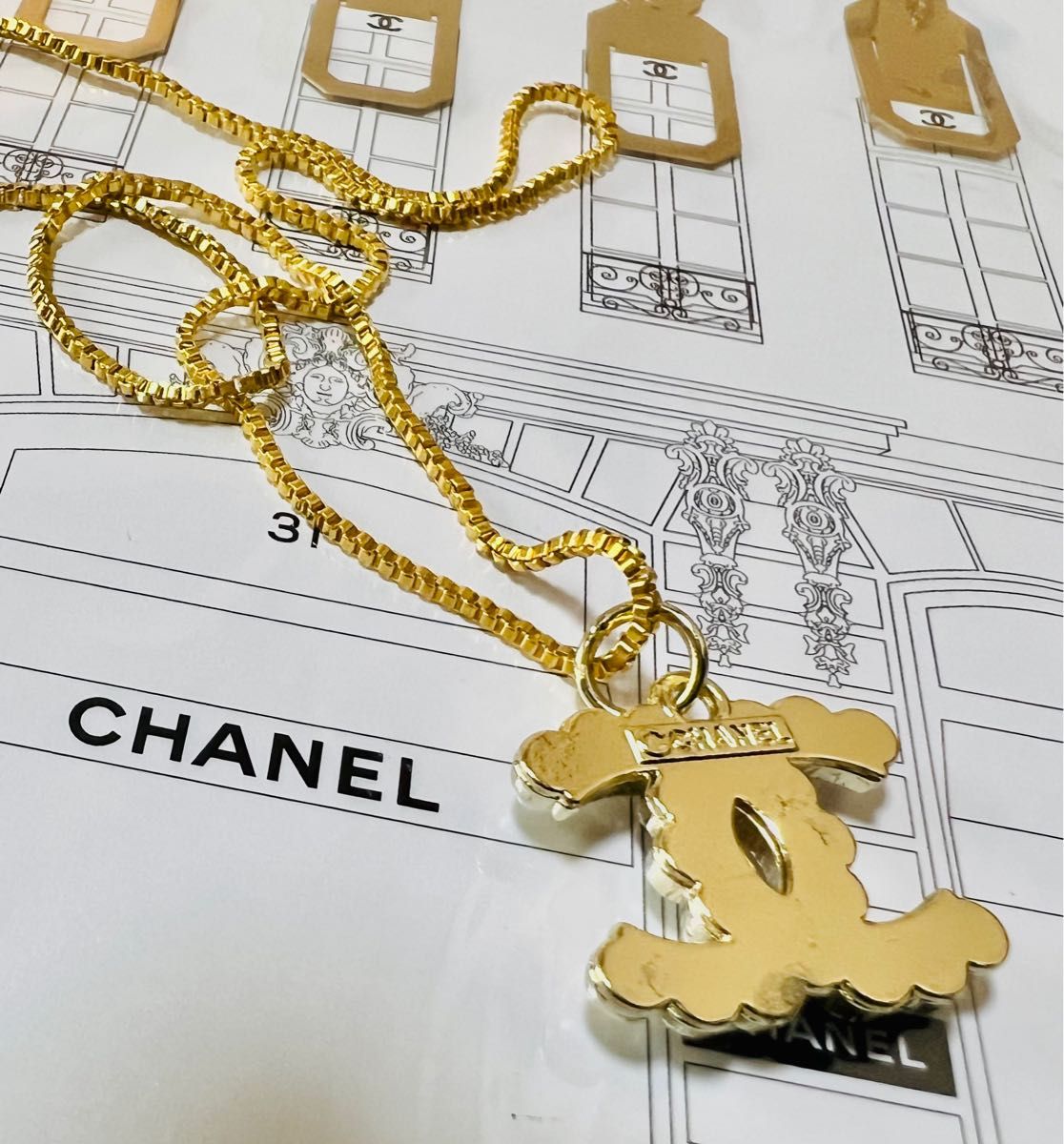 CHANEL シャネル ヴィンテージ Perlココマークネックレス(CHANEL刻印