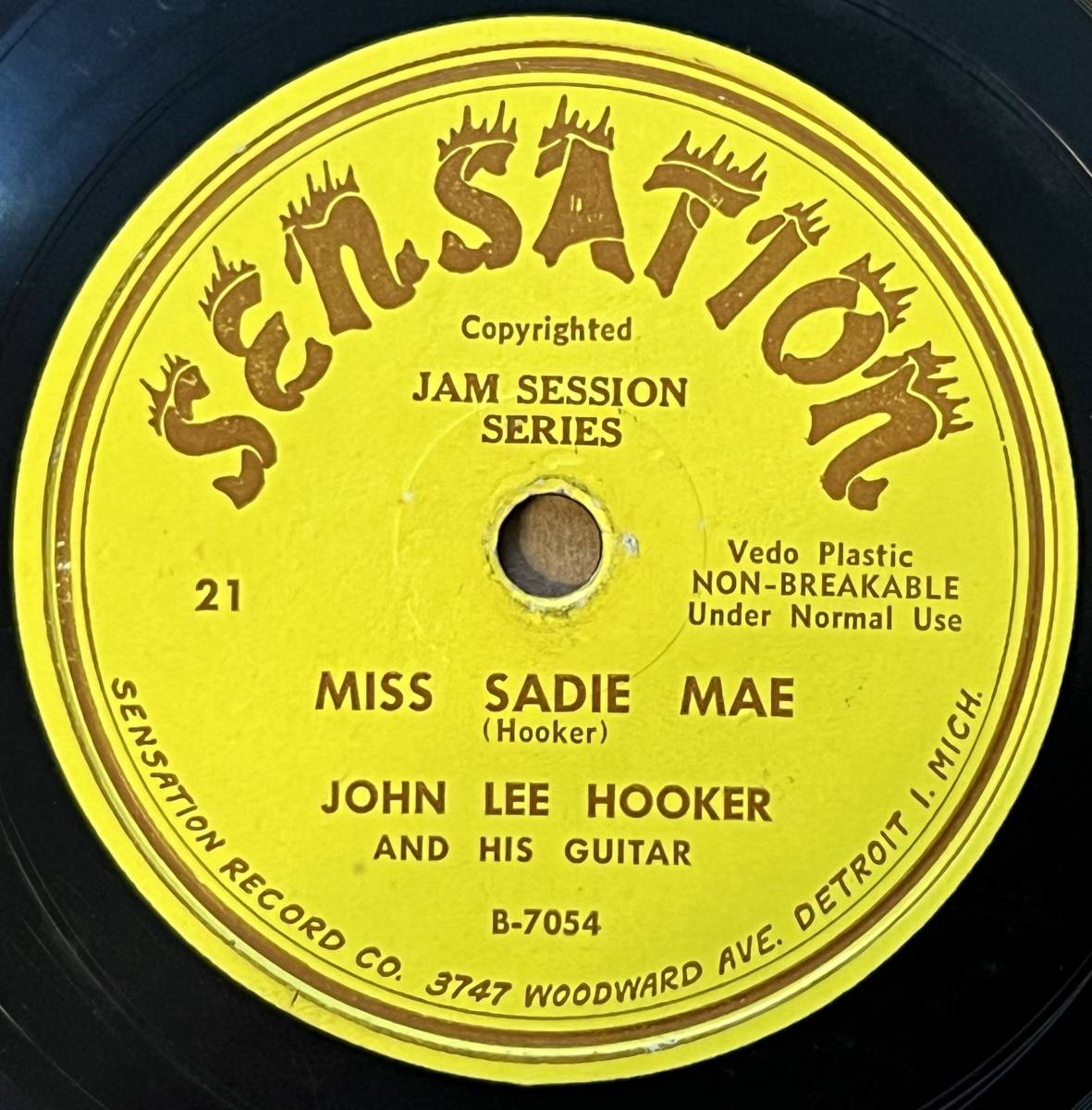 JOHN LEE HOOKER AND HIS GUITAR SENSATION Miss Sadie Mae/ Burnin’ Hell