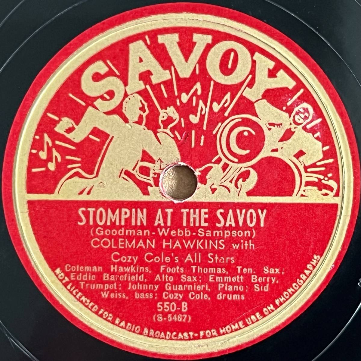 COLEMAN HAWKINS SAVOY On The Sunny Side Of The Street/ Stompin At The Savoy