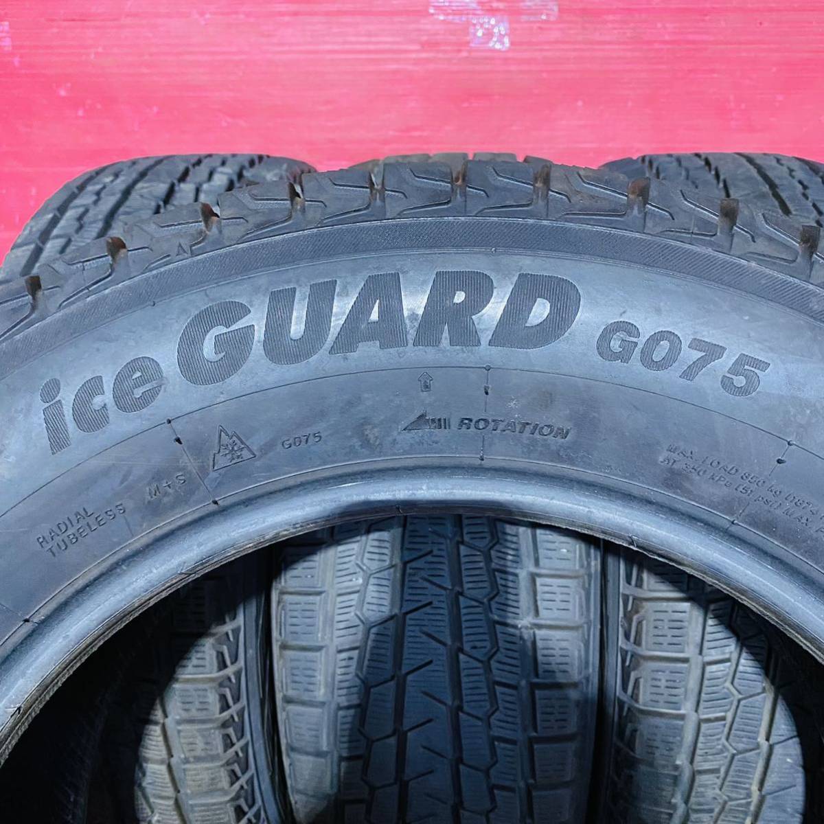 YOKOHAMA ice GUARD G075 225/65R17 国産 2017年式　パンク修理なし かたべり ビード切れなし 汚れあり　スタッドレス 4本セット_画像4