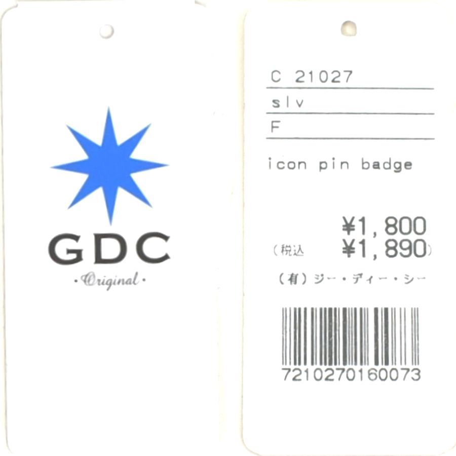 GDC ジーディーシー アイコンピンバッチ シルバー 銀 ブローチ ロゴ ボタンバッジ メンズ レディース 送料無料_画像4
