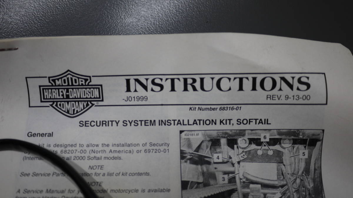 [ б/у товар ] Harley Softail для система безопасности система установка комплект 68316-01 кабель вскрыть завершено 