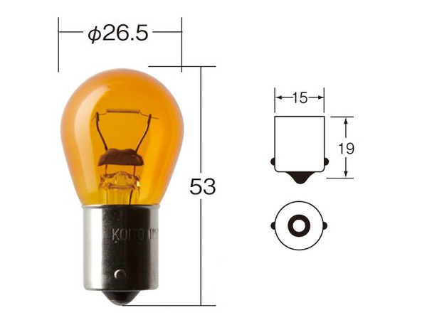 白熱 バルブ フォグランプ ライト 24V 35W BA15s S25 イエロー 10個 一般 ノーマルバルブ 小糸製作所 小糸 KOITO 4619Y_画像3