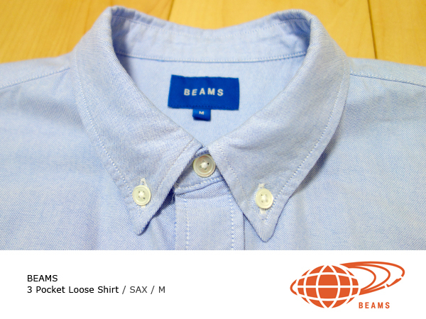 ◆美中古 BEAMS 3段ポケット ルーズシルエット シャツ M ◆ ビームス pocket shirt 半袖 オックスフォード ライトブルー 11-01-1434-803_画像4