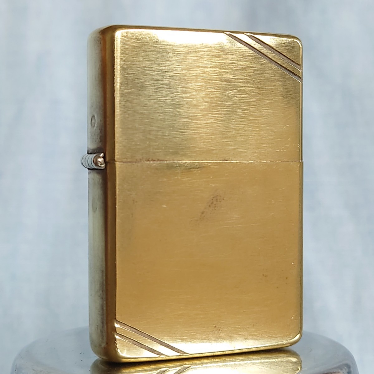 円～ ZIPPO 美品 ダイアゴナルライン ソリッドブラス 真鍮