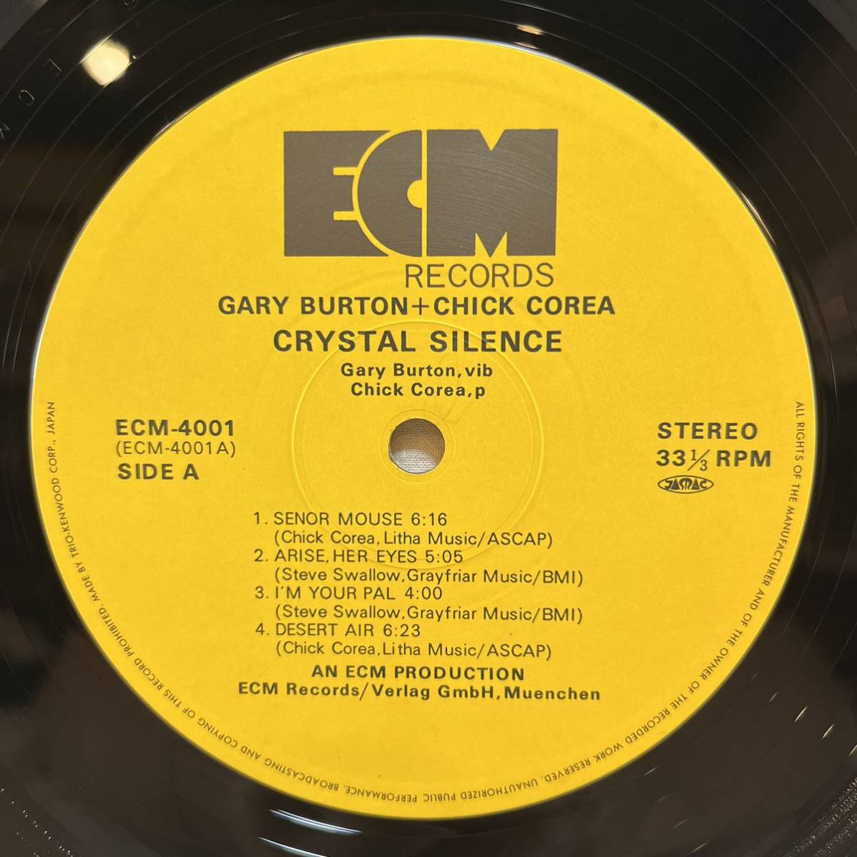 LP 帯付き チック・コリア / ゲーリー・バートン Chick Corea / Gary Burton クリスタル・サイレンス Crystal Silence / Disk良好 ECM-4001_画像5