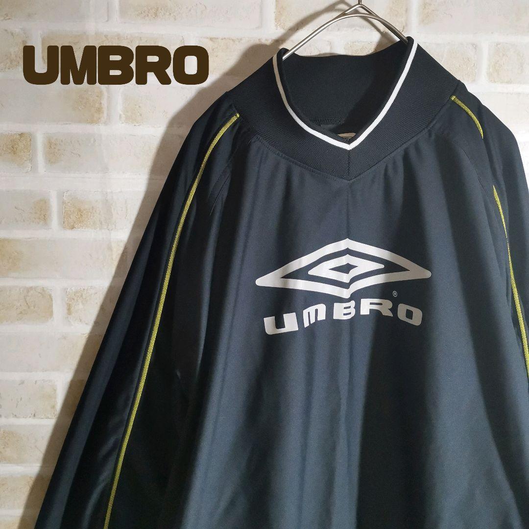 アンブロ UMBRO ナイロン ジャケット プルオーバー 黒 ワンポイント