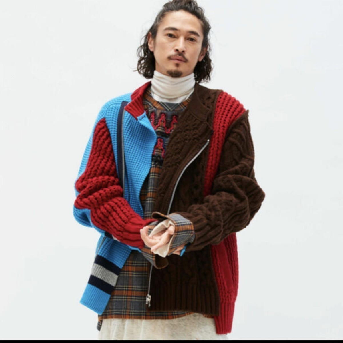 sacai サカイ 18AW Asymmetry Knit ニットライダース｜Yahoo!フリマ