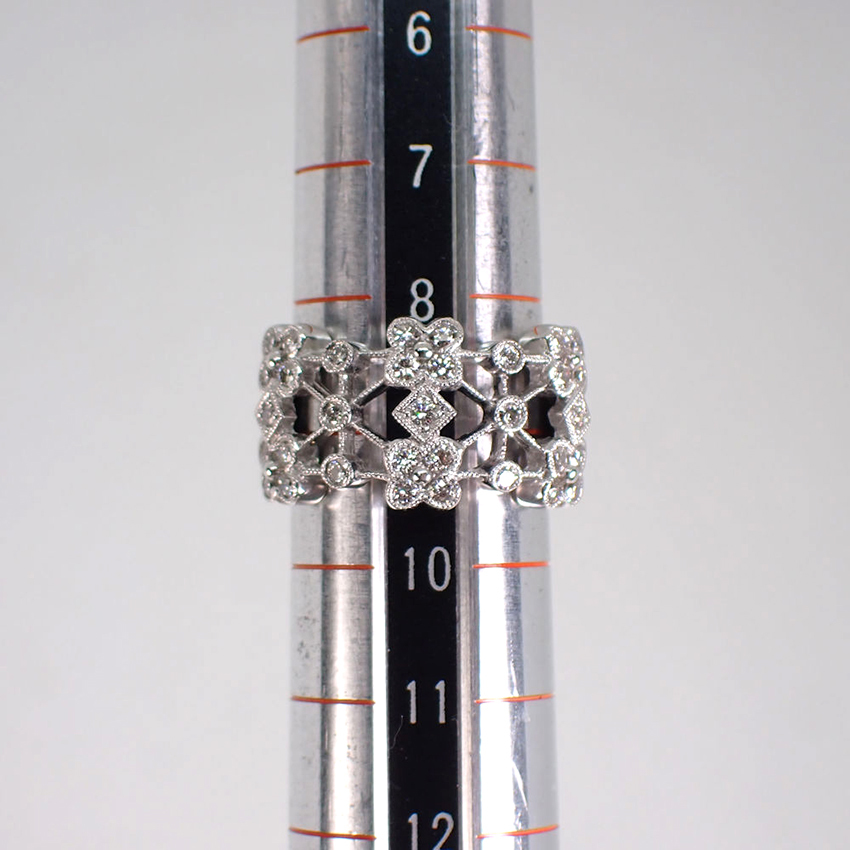 【中古】750WG ダイヤモンド/0.60ct リング 9号[g139-61］_画像7