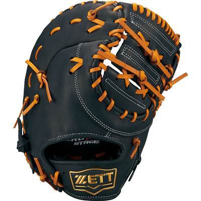 ●ゼット限定品》少年軟式【ゼロワンステージ】BJFB71323一塁手用右投ブラック/オークブラウン