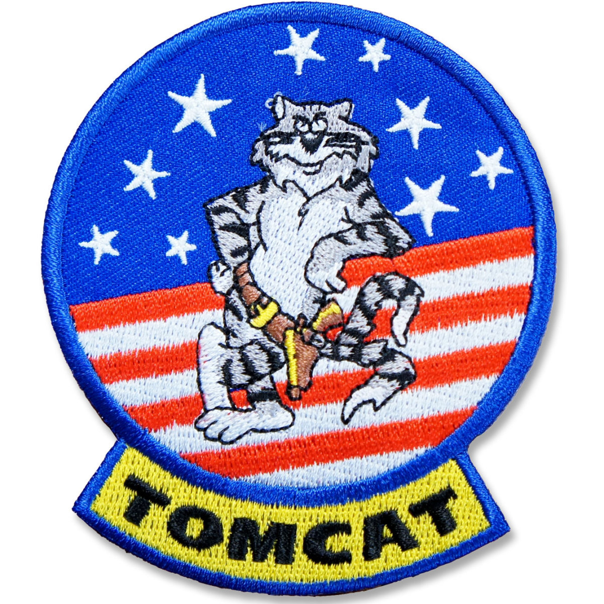 ミリタリーワッペン【TOMCAT・トムキャット】アイロン接着 F-14 青 エアフォース アメリカ空軍 トップガン 猫 軍物 アメカジ パッチ MA-1_画像2