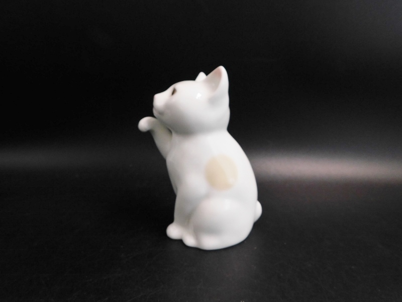 ノリタケ 招き猫 右手上げ 約12cm ネコ フィギュリン 縁起物 風水 金運上昇 ボーンチャイナ Noritake 廃盤商品_画像2