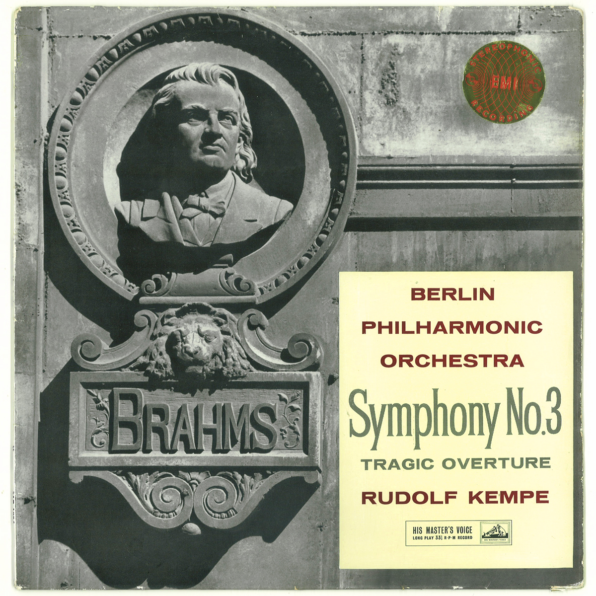 【幻 テストプレス】 英HMV ASD406 ブラームス「交響曲第3番」 ケンペ ベルリン・フィル