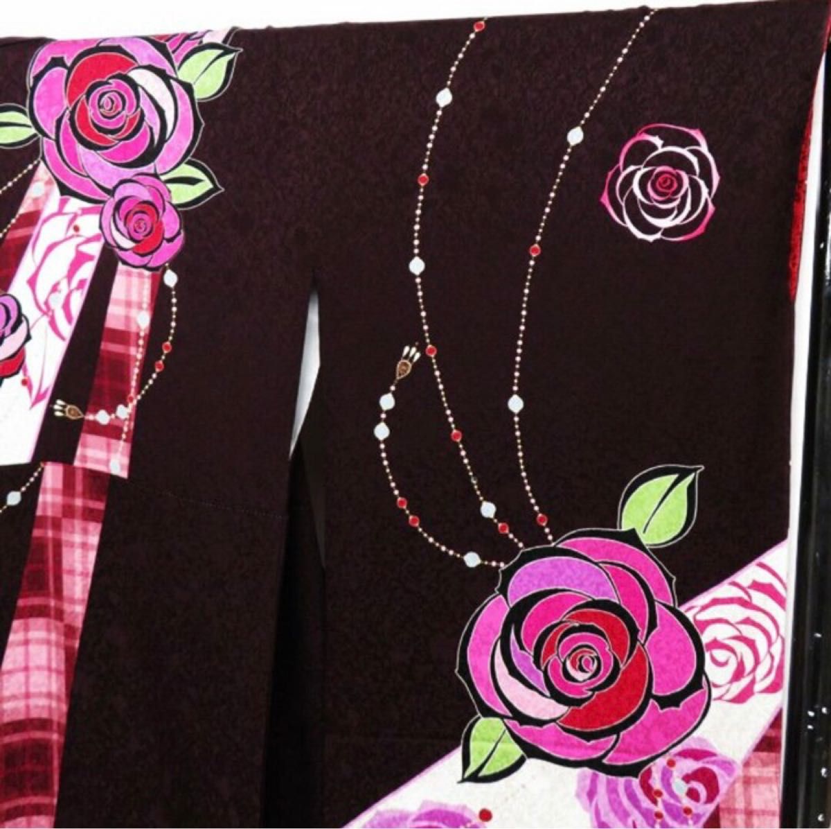 薔薇　ラインストーン　トールサイズ 正絹　振袖