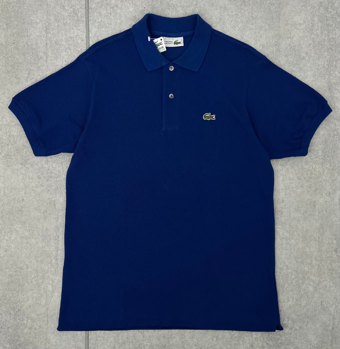 希少 70s 80s デッドストック フランス製 LACOSTE フレンチ ラコステ 半袖 鹿の子 ポロシャツ 5191L L1212 4/L 青 ヴィンテージ オールド