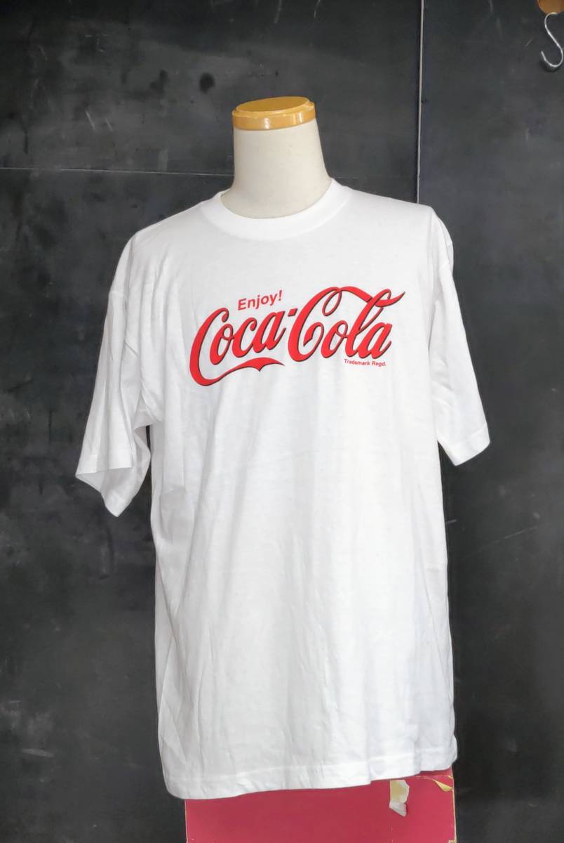 ★送料無料★ 新品 Coca-cola 企業Ｔシャツ コカコーラ Ｔシャツ ロゴ ホワイト Large 相当