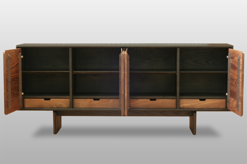  sideboard 180 walnut dark display shelf natural tree wooden with legs stylish modern simple high class living board cabinet 