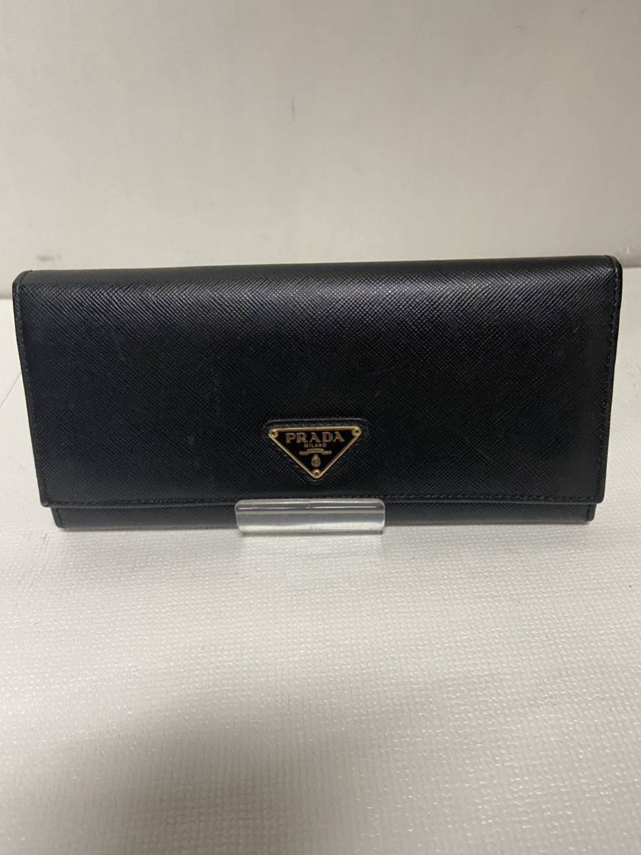 【PRADA プラダ 】1MH132 長財布 レザー ブラック レディース 小銭入れ有り 2309oki_画像1