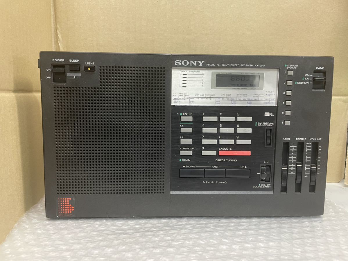 N305/SONY ICF-2001 ソニー BCLラジオ ポータブルラジオ アンティーク 昭和レトロ