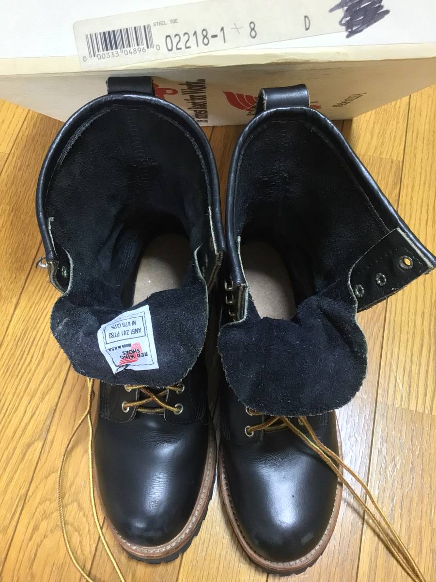 REDWING レッドウイング 9inchLoggerBoots 9インチロガーブーツ #2218 サイズ US8D 26.0cm スティールトゥ ブラック 箱あり 中古品_画像5