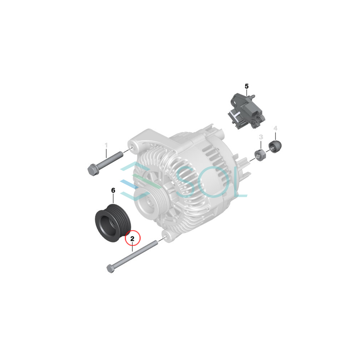 送料185円 BMW E60 E61 F10 F11 E63 オルタネーター用 アルミボルト 4本セット 523i 525i 530i 530xi 528i 630i 12310392568 12317527681_画像2