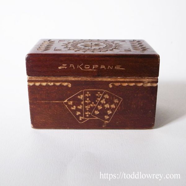 【ポーランドの森の町から】アンティーク トランプ ドイツ セット 木箱入り◆Antique Playing Card Set with Caving Box ZAKOPANE◆_画像2