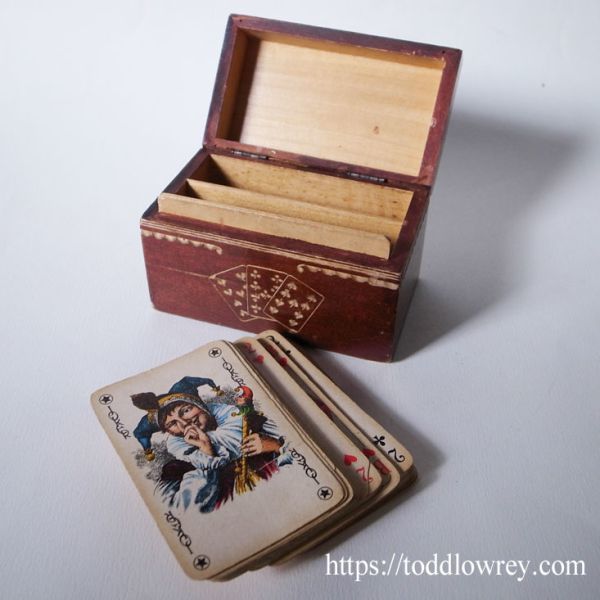 【ポーランドの森の町から】アンティーク トランプ ドイツ セット 木箱入り◆Antique Playing Card Set with Caving Box ZAKOPANE◆_画像5