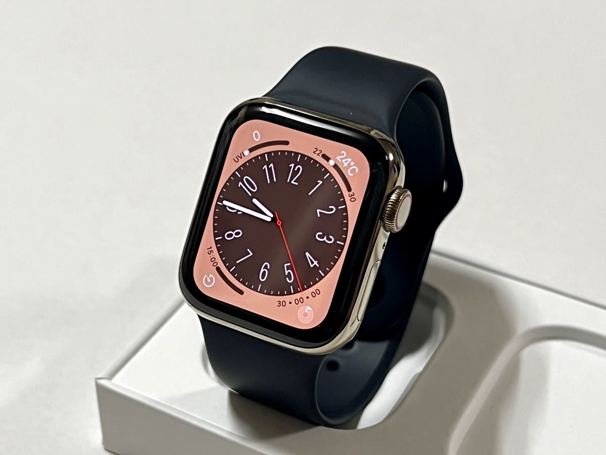 ★ 美品 バッテリー88% ★ Apple Watch Series 6 40mm アップルウォッチ ゴールド ステンレススチール GPS  Cellular 純正品 スポーツバンド