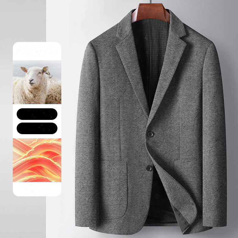 テーラードジャケット　ウール混ん　ビジネスジャケット　スーツジャケット　カジュアル　メンズ*新品　ブレザー　高品質 グレー　3XL