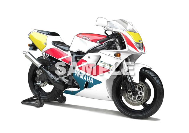 即決送料無料　ヤマハTZR250R 1991 1992 バイクグラフィック 額付きインテリア雑貨　3XV 92RS_黄(ゼッケン)