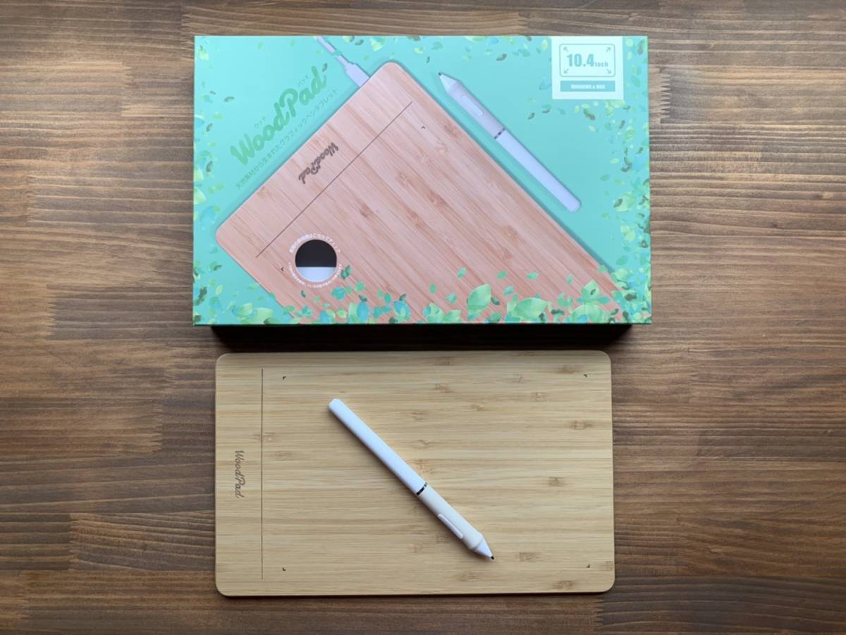 ペンタブレット ペンタブ 木目 10.4インチ ほぼ新品 Wood Pad Wood Pad PTB-WPD10
