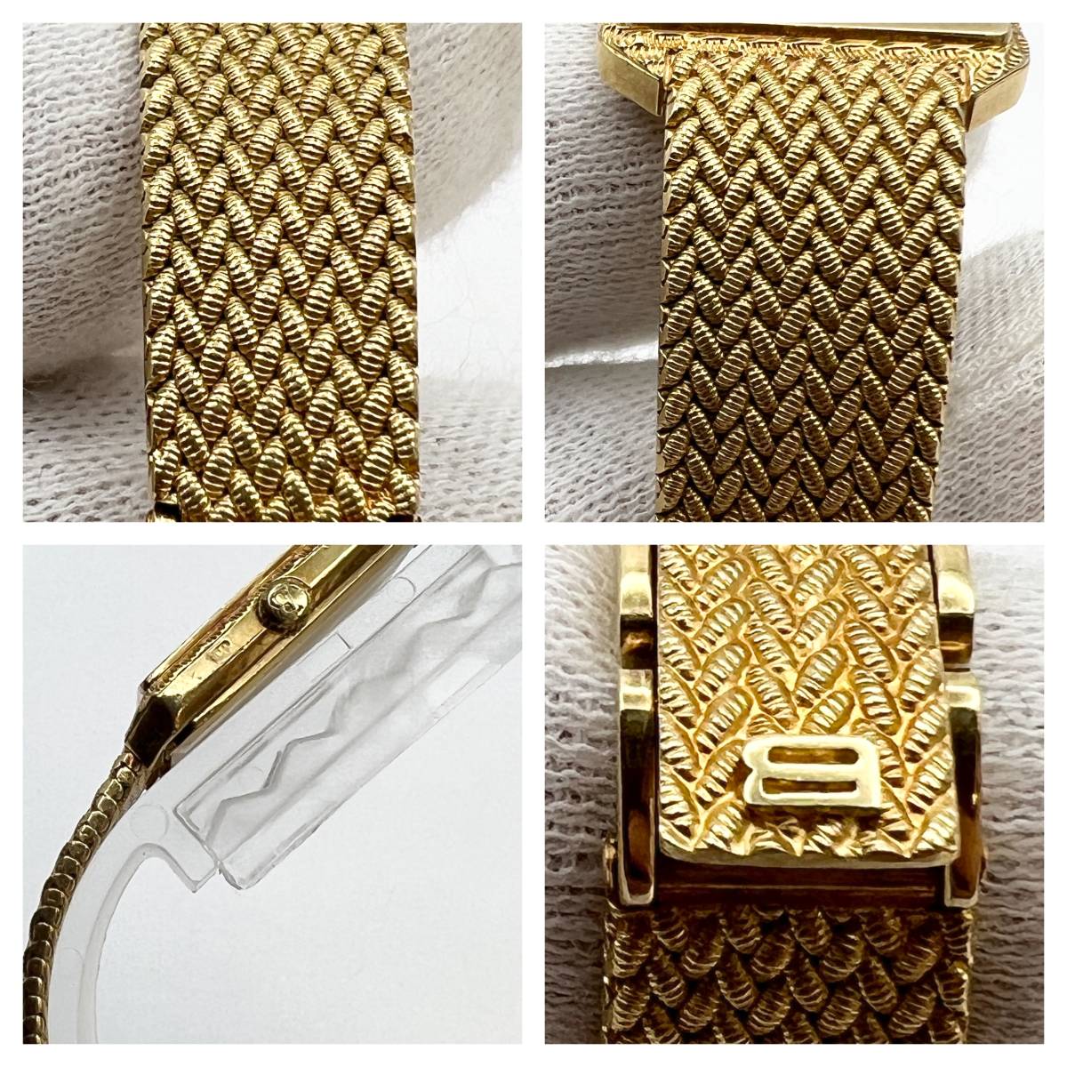 [ limited time ]BUCHERERbfela-b Hella 976,064 pure gold 18 K 750 QZ 42.4g gold clock black face lady's wristwatch used box none 