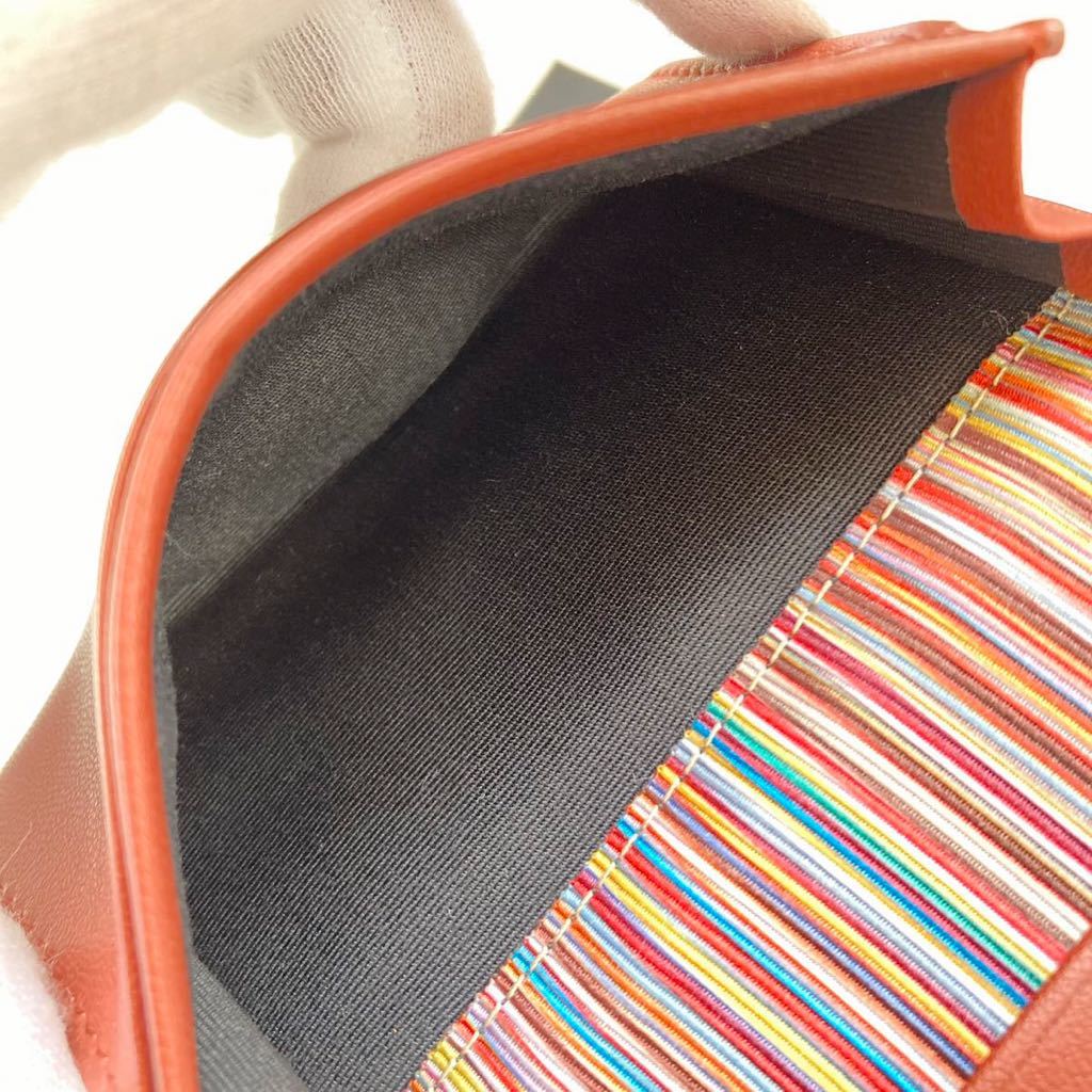 宅配便配送 未使用 Paul カードケース 羊革 レンガ 財布 マチ付き