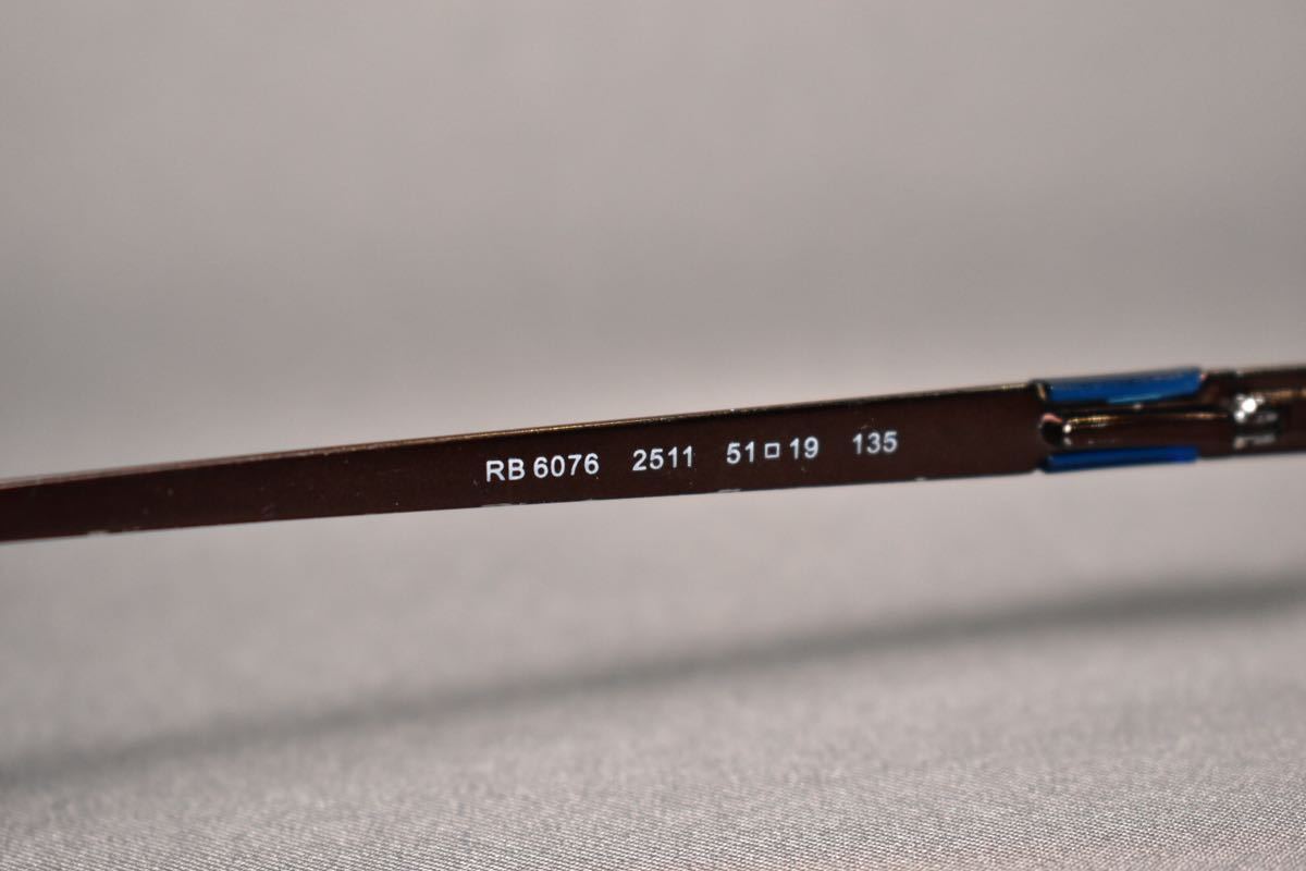 人気【RayBan/レイバン】RB6076 フルリム サイドロゴ スクエア型 眼鏡フレーム ブロンズ 正規品 サングラス_画像8