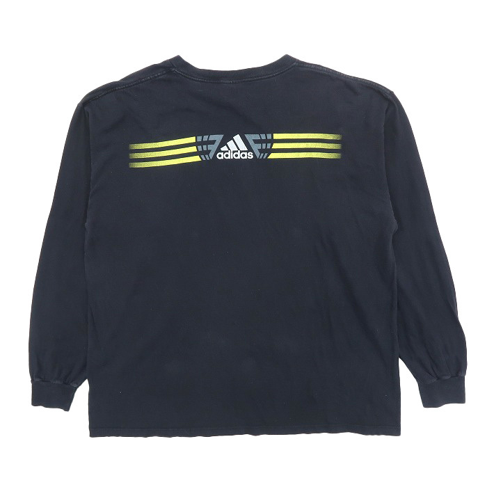  б/у одежда Adidas adidas принт длинный рукав футболка long T черный размер надпись :2XL gd76729