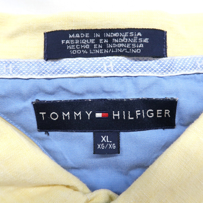 古着 TOMMY HILFIGER トミーヒルフィガー リネン 長袖シャツ サイズ表記：XL　gd25248_画像7