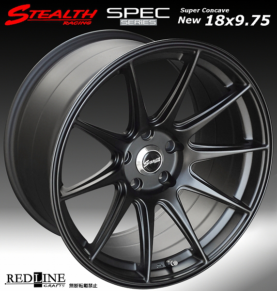 ■ ステルスレーシング Spec01 ■ 18X9.75J+20　PCD114.3　ホイール4本セット　走り屋/チューニングカーにお勧め幅広サイズ!!_画像1