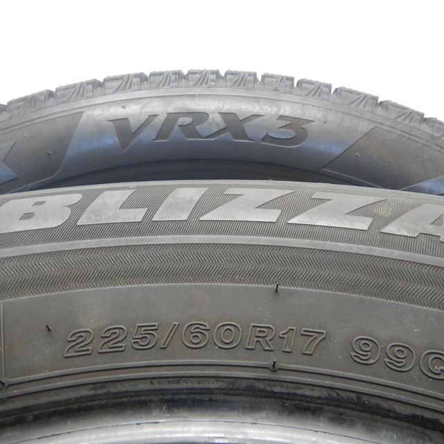 中古タイヤ 225/60R17 スタッドレスタイヤ BRIDGESTONE BLIZZAK VRX3 2本セット アルファード クルーガー ヴェルファイア 中古 17インチ_画像5