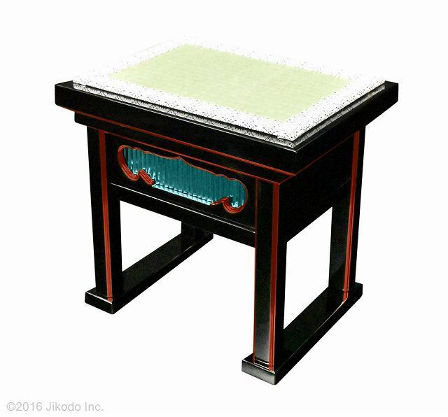 寺院仏具】幅43センチ 黒塗り面朱の背高経机用椅子(受注生産品 寺院仏具】幅43センチ 黒塗り面朱の背高経机用椅子(受注生産品