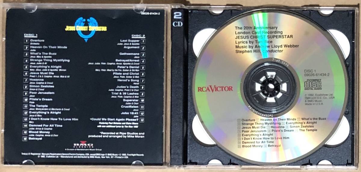 2枚組CD●ジーザス・クライスト・スーパースター 20周年記念盤 ロンドンキャストレコーディング/アンドリュー・ロイド・ウェバー　輸入盤_画像3
