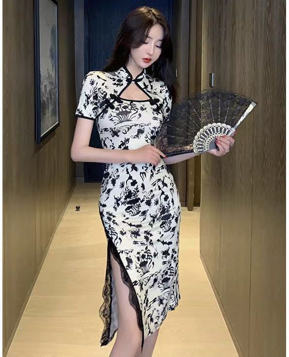 . origin cut out China dress One-piece sexy wedding party 