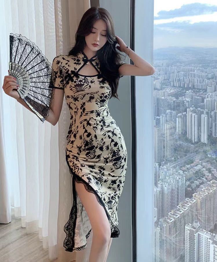 . origin cut out China dress One-piece sexy wedding party 