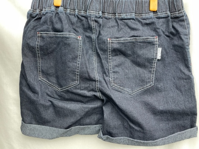 ** *6L( total rubber ) Denim short pants flax . navy blue series roll up short pants shop number - half bread 04 **