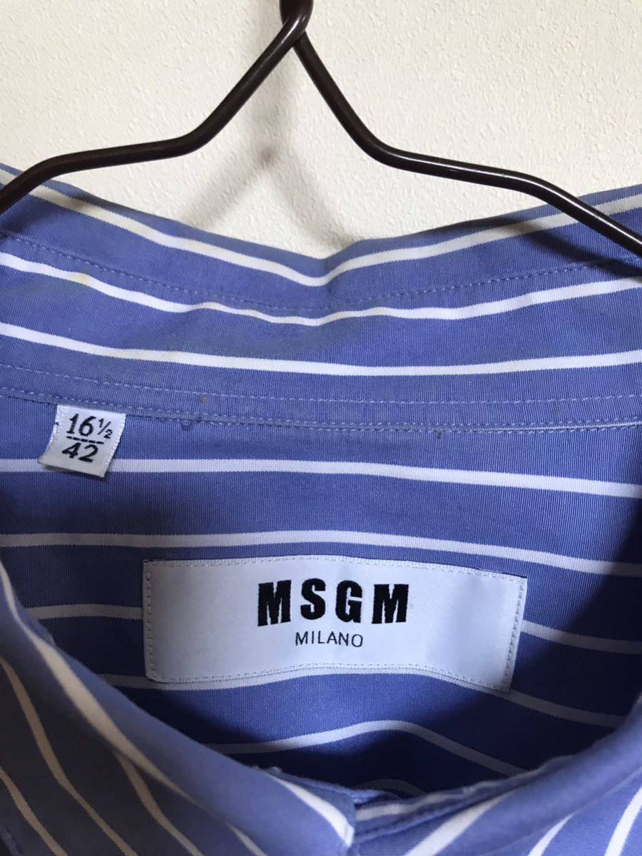 MSGM ストライプレギュラーカラーシャツ 42_画像3