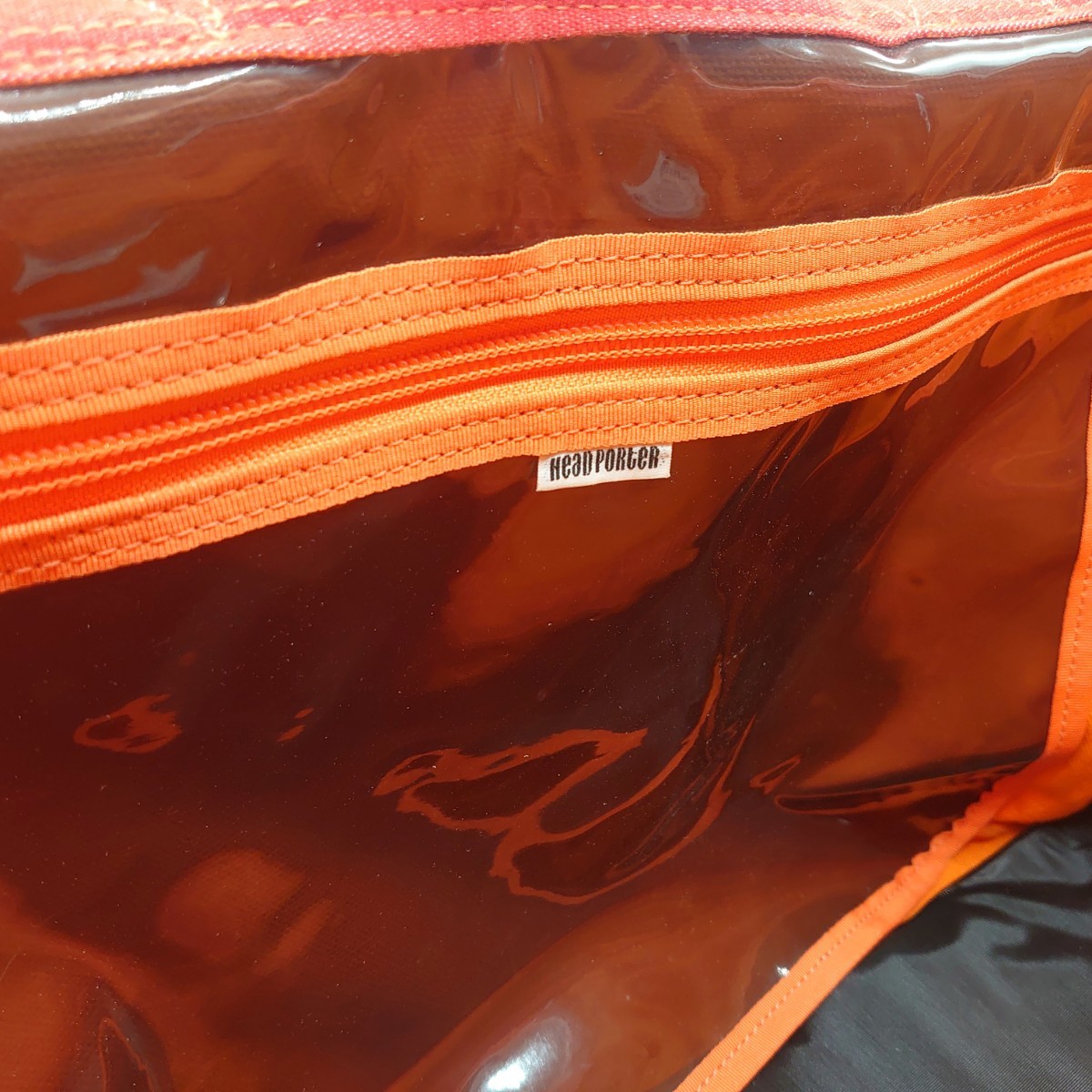 HEAD PORTER sunbrella Headporter Sanbrella collaboration tote bag Yoshida bag canvas pocket border orange tp-23x904