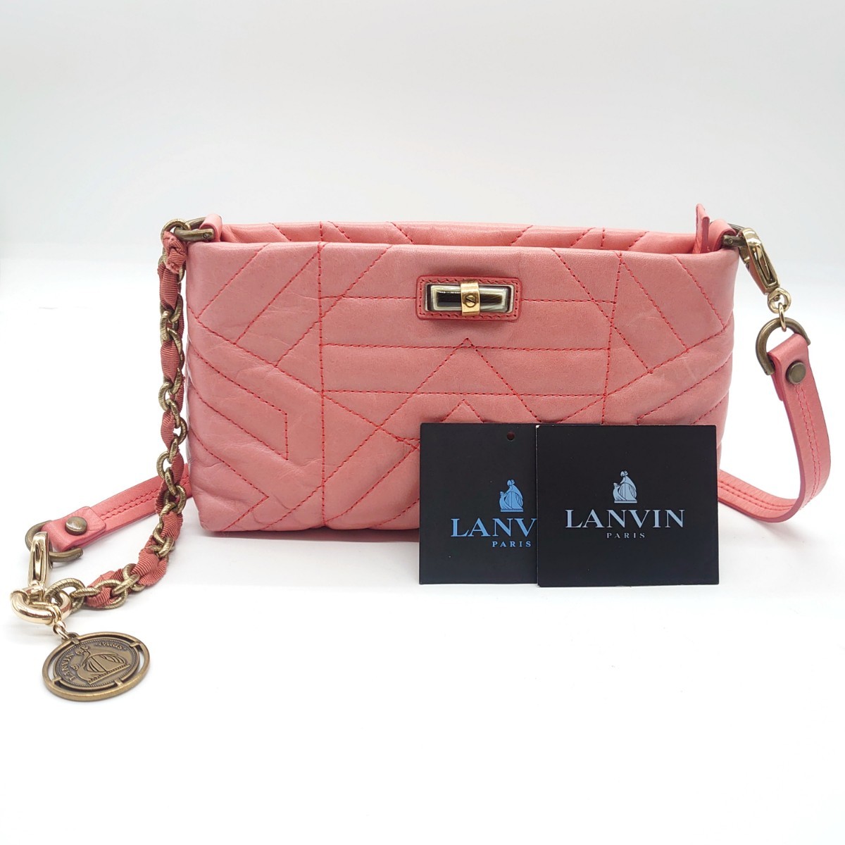 レビューで送料無料】 レディース ランバン PARIS LANVIN カーフレザー