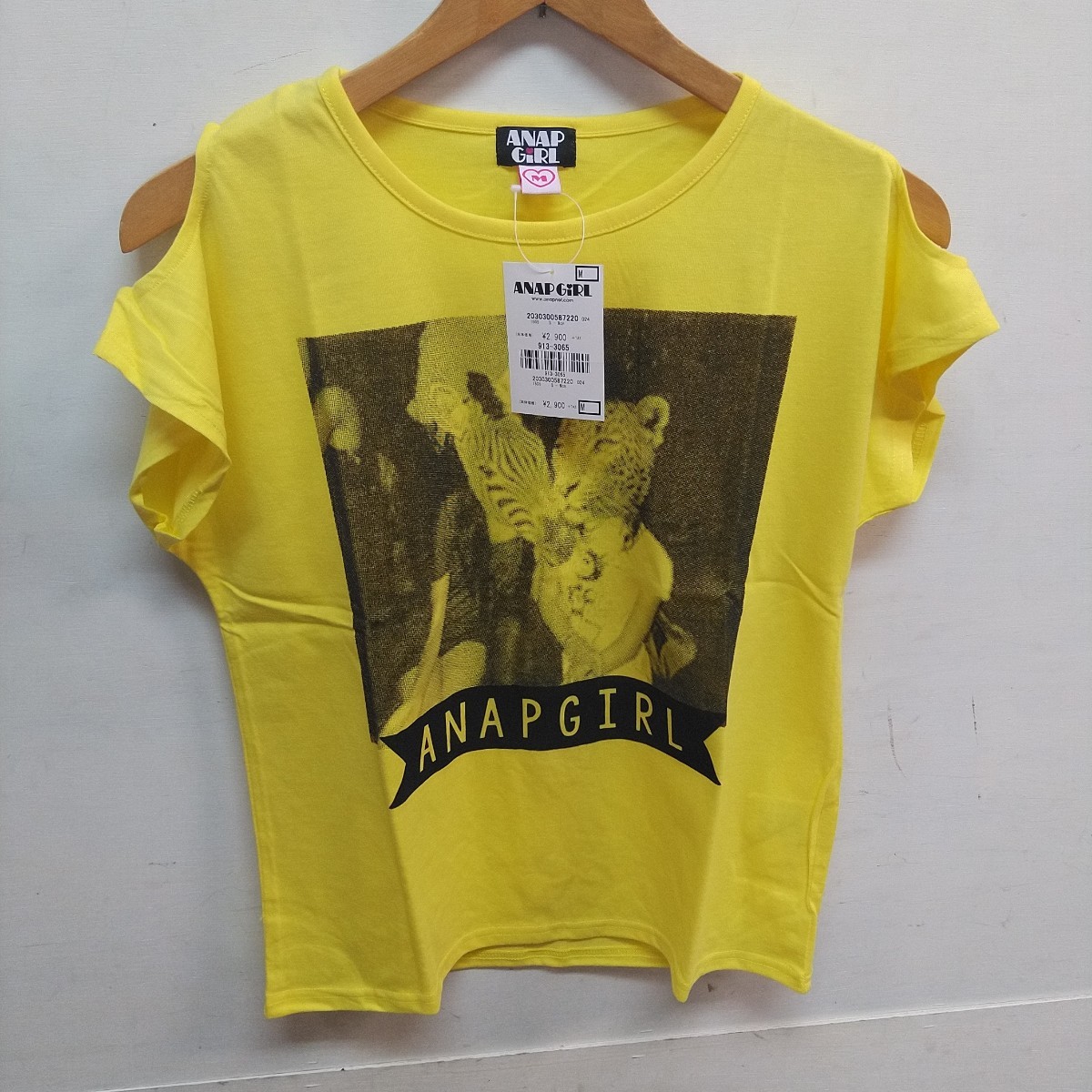 9黄色アナップガールTシャツM_画像1