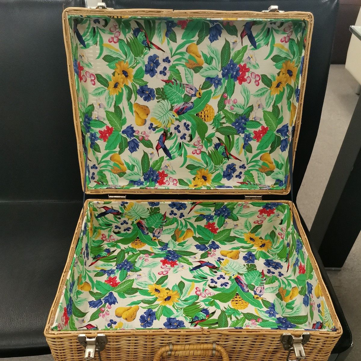 新品 昭和レトロ ピクニックバスケット 藤 籠 赤毛のアン風 籐 新品 昭和レトロ ピクニックバスケット 藤 籠 赤毛のアン風 籐